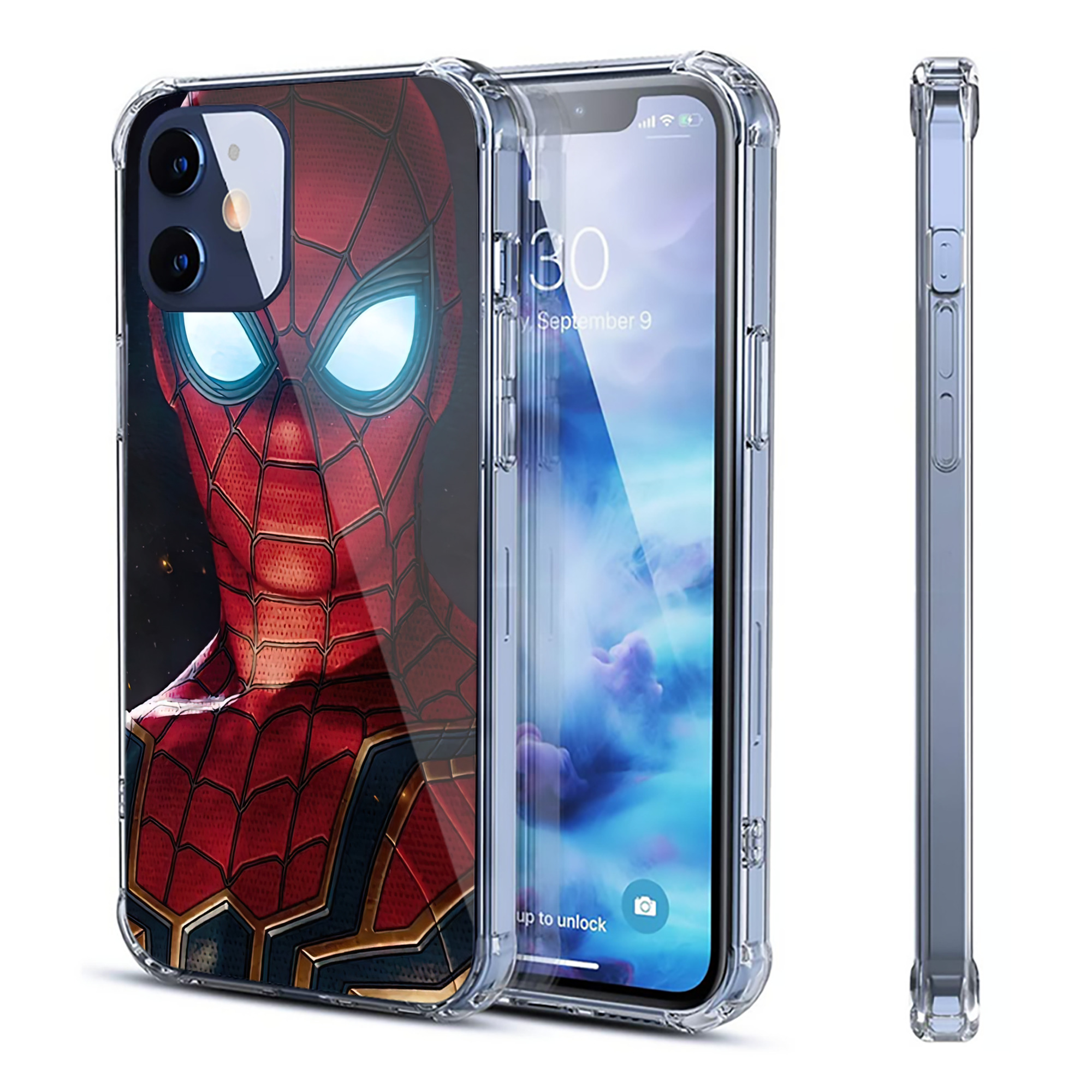 （画像用） Spider Man スパイダーマン 【iPhone 12シリーズ対応】透明スマホケース（クリアソフトケース）